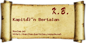 Kapitán Bertalan névjegykártya