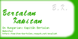 bertalan kapitan business card
